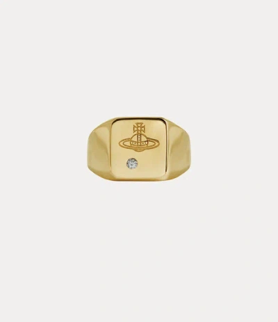 Vivienne Westwood Carlo Ring Gold Silver / Cubic Zirconia Unisex
