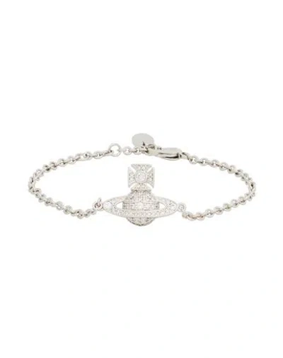 Vivienne Westwood Carmela Bas Relief Bracelet Woman Bracelet Silver Size - Recycled Brass, Cubic Zir