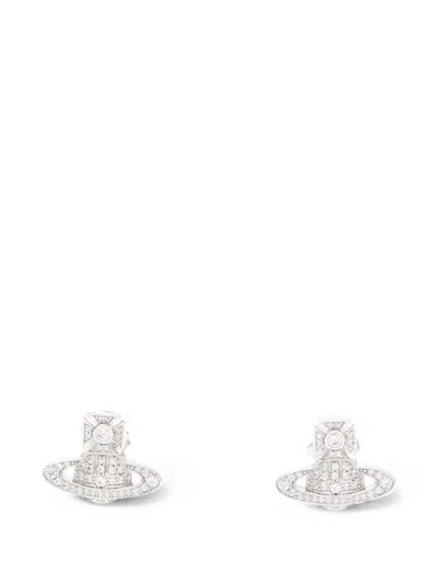 Pre-owned Vivienne Westwood Carmela Bas Relief Earrings In Silver