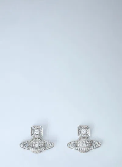 Vivienne Westwood Carmela Bas Relief Earrings In Silver