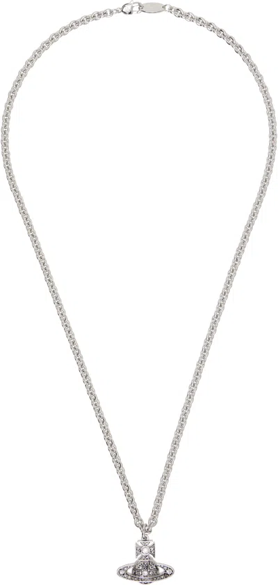 Vivienne Westwood Carmelo Bas Relief Pendant Necklace In Silver
