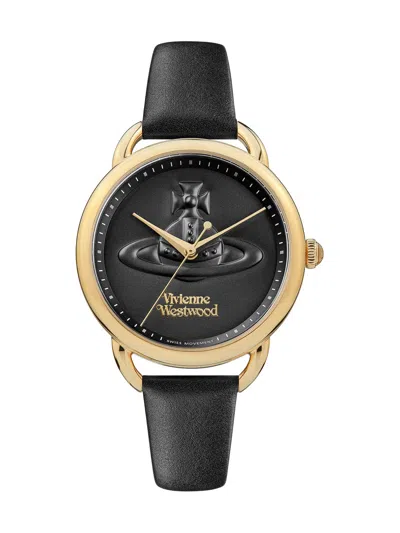 Vivienne Westwood Carnaby Orb Logo 32mm Quartz Watch In Black