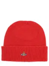 Vivienne Westwood Stylish Ribbed Cuff Hat Accessory In Red