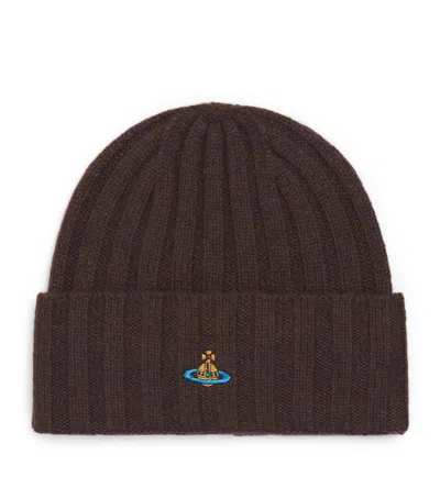 Vivienne Westwood Cashmere Classic Beanie In Brown