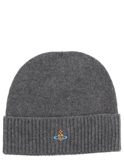 Vivienne Westwood Cashmere Knit Beanie In Gray