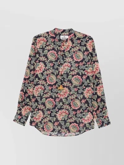 Vivienne Westwood Casual Floral Print Shirt With Long Sleeves In Multi