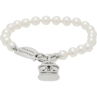 Vivienne Westwood Celestia Small Bracelet In P103 Platinum / Crea