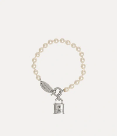 Vivienne Westwood Celestia Small Bracelet Silver Swarovski Pearls Women In White
