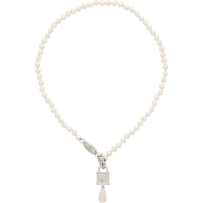 Vivienne Westwood Celestia Small Necklace In P103 Platinum / Crea