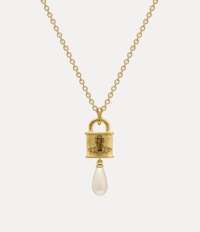 Vivienne Westwood Celestia Small Pendant Necklace Gold Pearls Women