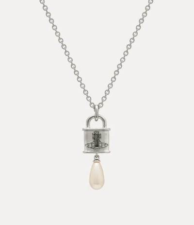 Vivienne Westwood Celestia Small Pendant Necklace Silver Swarovski Pearls Women In Metallic