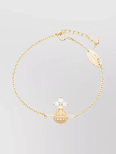 Vivienne Westwood Chain Bracelets With Delicate Embellished Charm In Gold