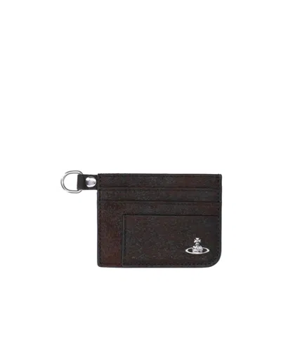 Vivienne Westwood Chain Card Wallet In Brown