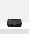 Vivienne Westwood Chain Crossbody Purse Faux Leather Black One Size Women In Black