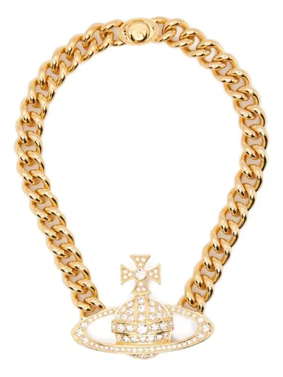 Vivienne Westwood Chain Orb Neysa Necklace In Gold