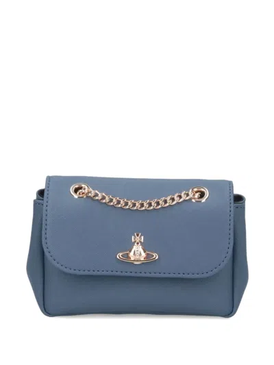 Vivienne Westwood Chain-strap Flap Shoulder Bag In Blue