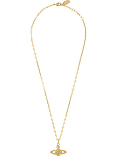 Vivienne Westwood Chain With Mini Bas Relief Pendant In Gold