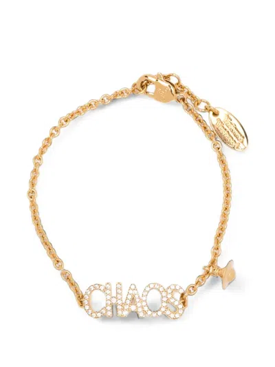 Vivienne Westwood Chaos Crystal-embellished Bracelet In Gold