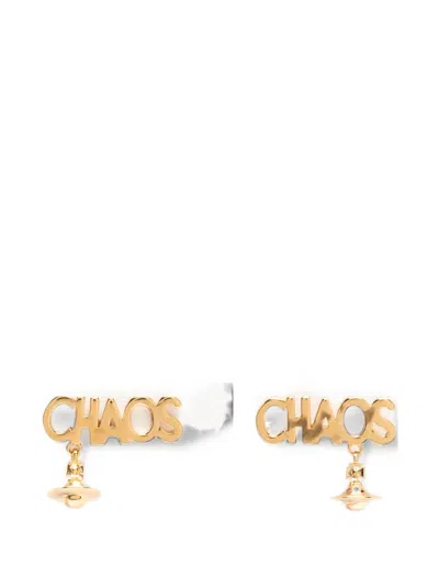 Vivienne Westwood Chaos Orb-pendant Stud Earrings In Gold
