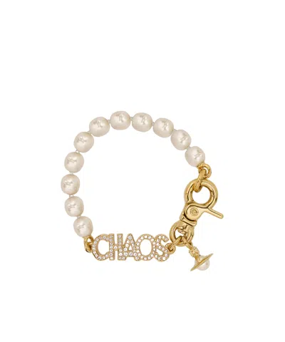 Vivienne Westwood Chaos Pearl Bracelet In Gold