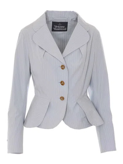Vivienne Westwood Grey And White Bettina Jacket In Blue