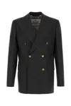Vivienne Westwood Grey Double-breasted Jacket With Wide Peak Lapels In Wool Man In Black