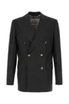 Vivienne Westwood Grey Double-breasted Jacket With Wide Peak Lapels In Wool Man In Gray