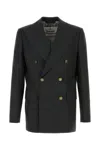 Vivienne Westwood Grey Double-breasted Jacket With Wide Peak Lapels In Wool Man In Gray