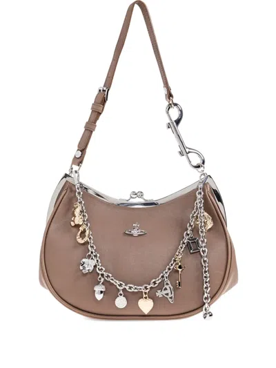 Vivienne Westwood Charm Clasp-frame Shoulder Bag In Neutral