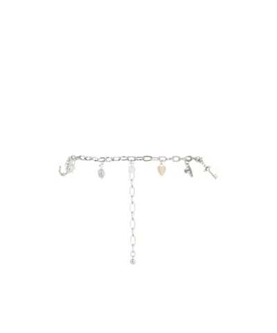 Vivienne Westwood Charm Embellished Chain Belt In White