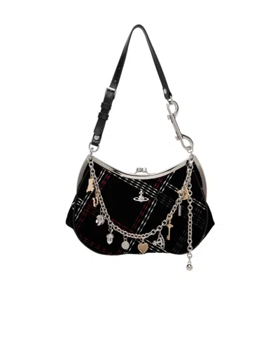 Vivienne Westwood Charm Frame Crossbody In Black
