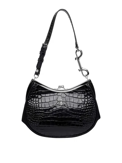 Vivienne Westwood Charm Frame Purse In Black