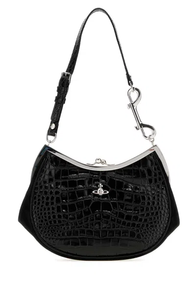 Vivienne Westwood Charm Frame Purse In Black