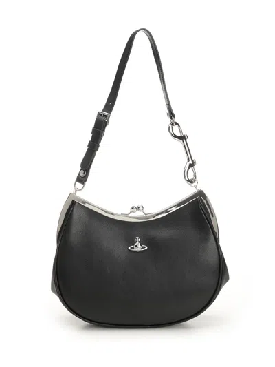 Vivienne Westwood Charm Frame Purse Handbag In Black