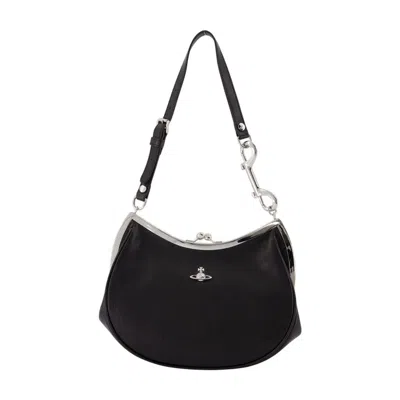 Vivienne Westwood Charm Frame Purse -  - Leather - Black