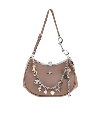 Vivienne Westwood Charm Clasp-frame Shoulder Bag In Neutral