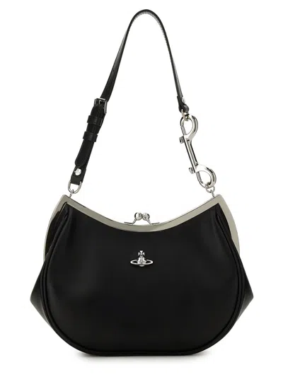 Vivienne Westwood Charm Frame Shoulder Bag In Black