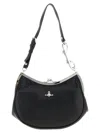 Vivienne Westwood Leather Charm Frame Purse Shoulder Bag In Black