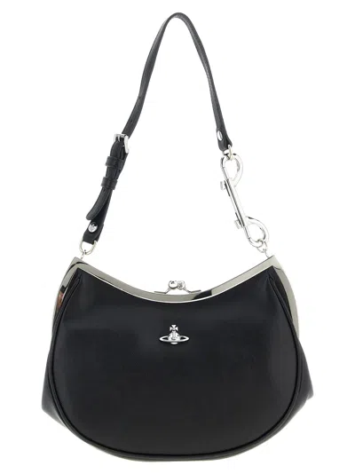 Vivienne Westwood Charm Frame Purse Shoulder Bags Black