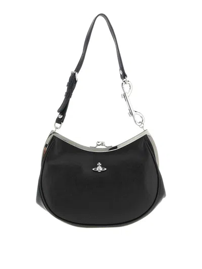 Vivienne Westwood Charm Frame Purse Shoulder Bags Black