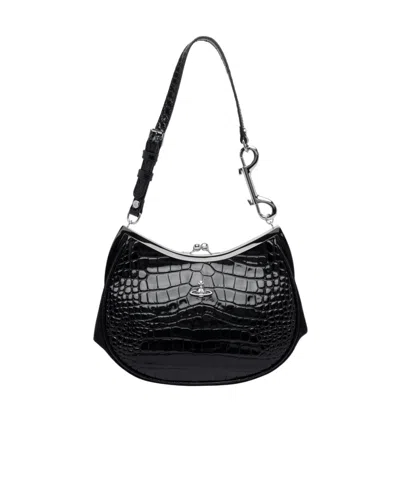 Vivienne Westwood Charm Frame Shoulder Bag In Black