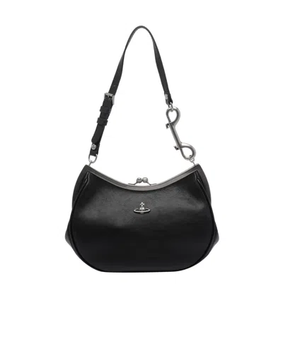 Vivienne Westwood Charm Frame Shoulder Bag In Black