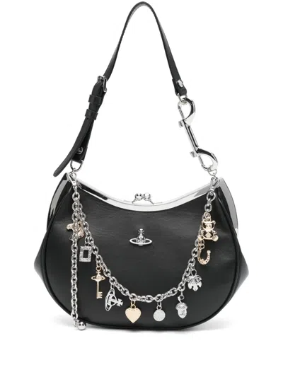 Vivienne Westwood Charm Frame Tote Bag In Black