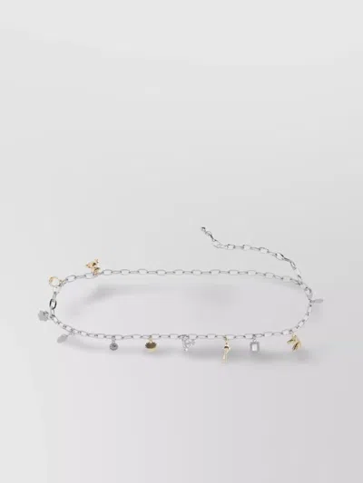 Vivienne Westwood Charm Link Mixed Metal Belt In White