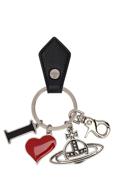 Vivienne Westwood Charm-adorned Key Case In Black