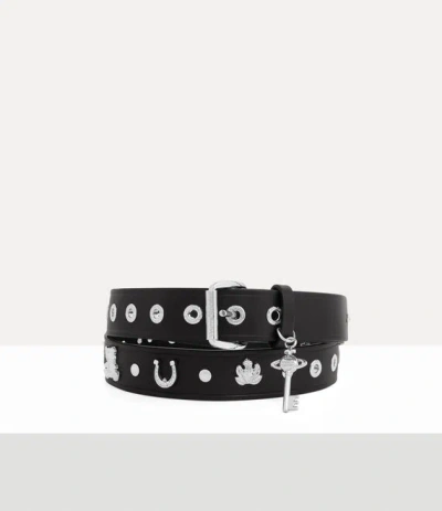 Vivienne Westwood Charms Stud Belt Toledo Leather Black One Size Unisex