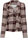 Vivienne Westwood Drunken Tailored Checked Wool Blazer In Red