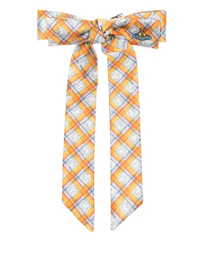 Vivienne Westwood Check Orb Hair Clip In Multicolor
