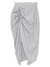 Vivienne Westwood Check Pattern Skirt With Ruched Detailing And Side Fastening In Gray