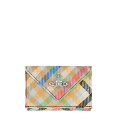 Vivienne Westwood Check Pattern Wallet In Brown